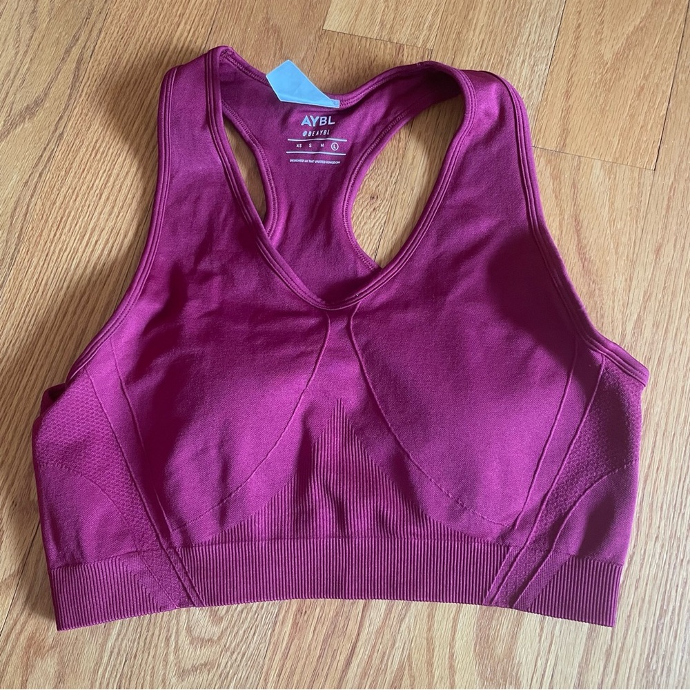 NWOT AYBL V2 Balance purple wine sports bra